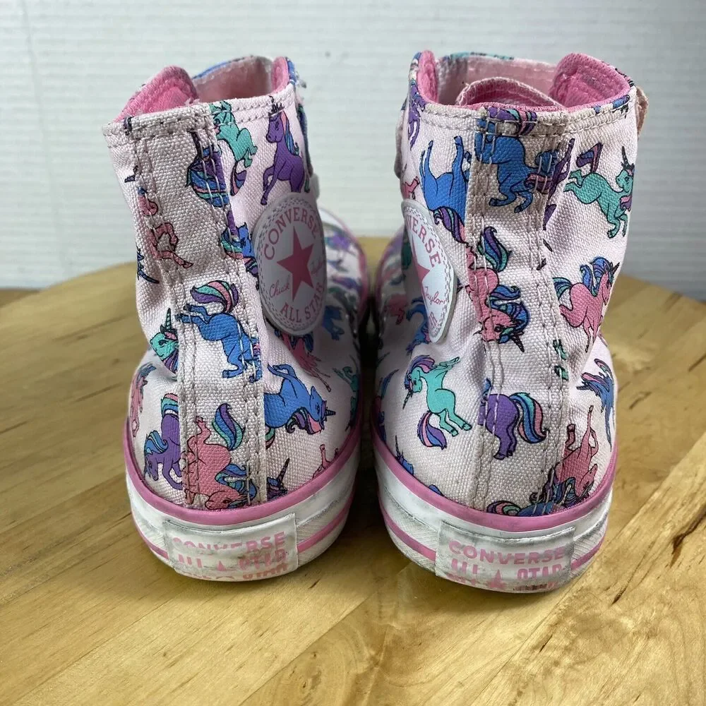 Converse Youth Size 3 Chuck Taylor Pink Unicorn High Top Sneakers A01673F